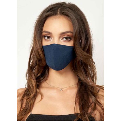 Non-medical Solid Color Cotton Reusable Face Mask Dark Navy