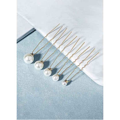 Singular Pearl Hairpins Set