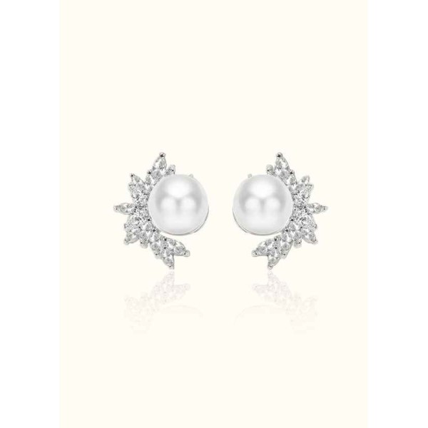 Elle Crystal and Pearl Statement Earrings