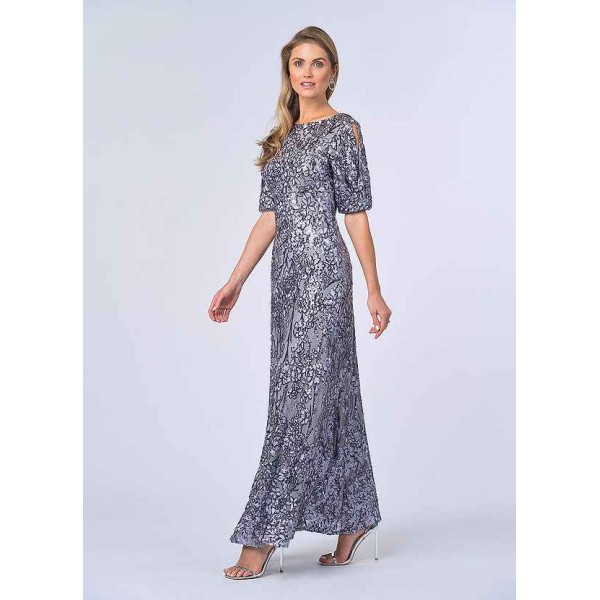 UpStudio Sequin Floral Lace Gown