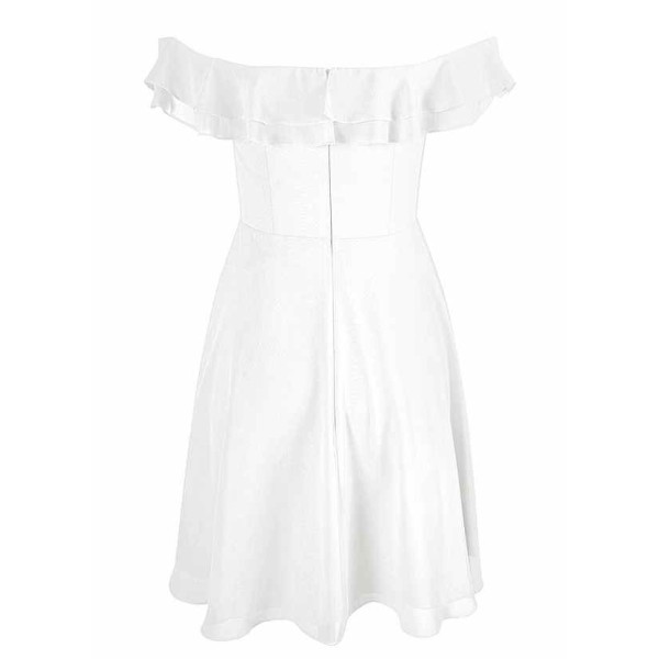 AZ Occasions Mini Chiffon Dress with Off the Shoulder Sleeves