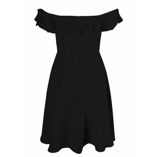 AZ Occasions Mini Chiffon Dress with Off the Shoulder Sleeves